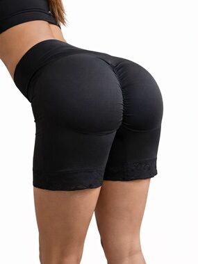 High-Waist Black Butt-Lifting Shaping Shorts